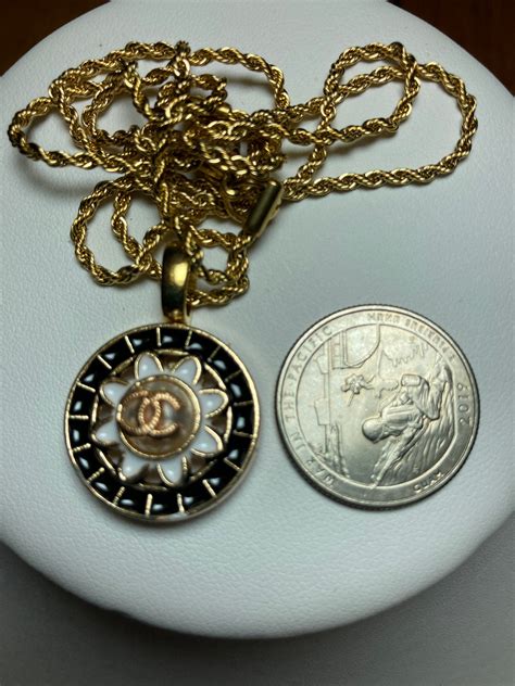 repurposed Chanel button necklace